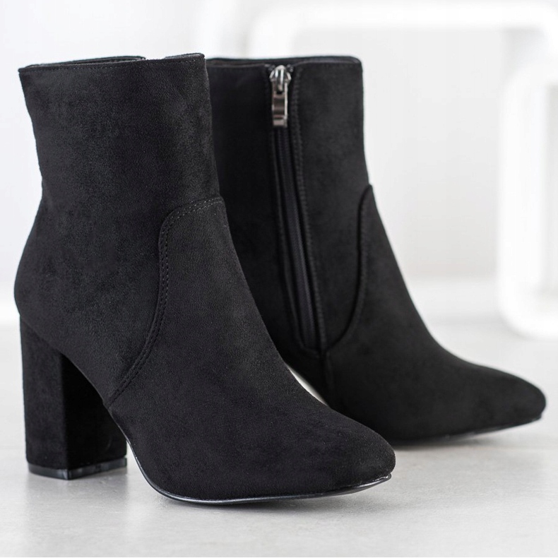Diamantique Botas de camurça elegantes preto 1