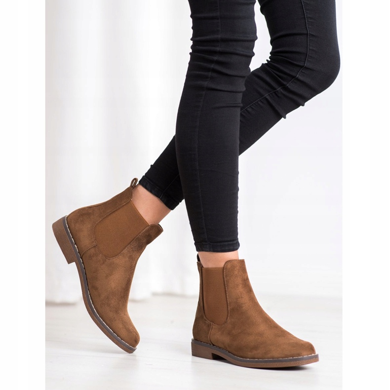 SHELOVET Botas Camel Chelsea castanho 2