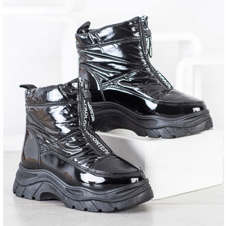 SHELOVET Botas de neve no controle deslizante preto 2
