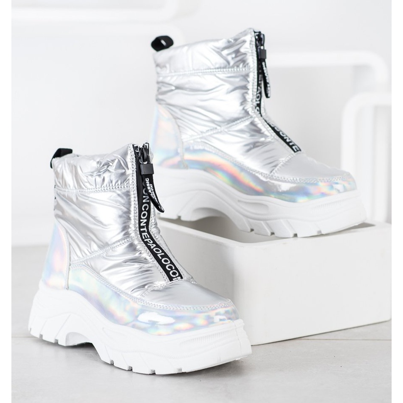 SHELOVET Botas de neve no controle deslizante prata 2