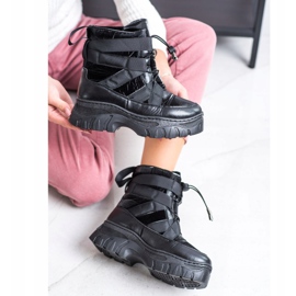 SHELOVET Botas de neve pretas com aquecimento preto 2