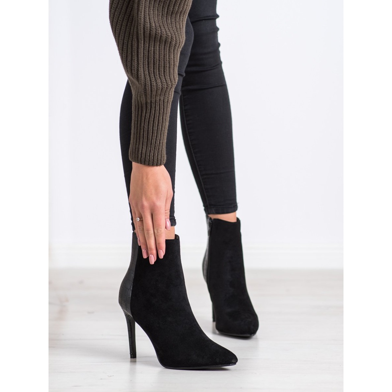 Small Swan Sexy Snake Print de salto alto preto 1