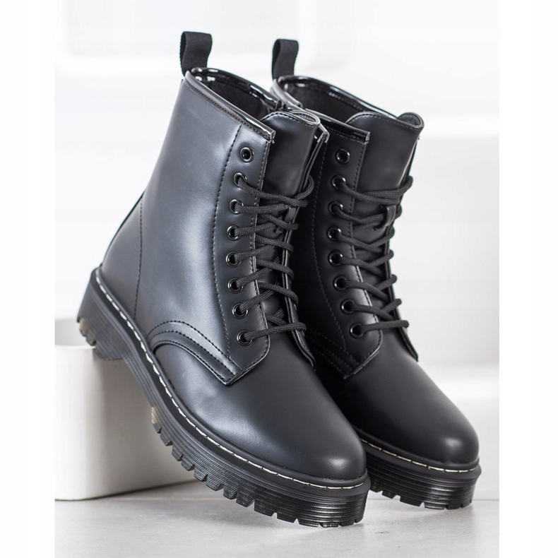 Weide Botas Quentes Com Couro Ecológico preto 1