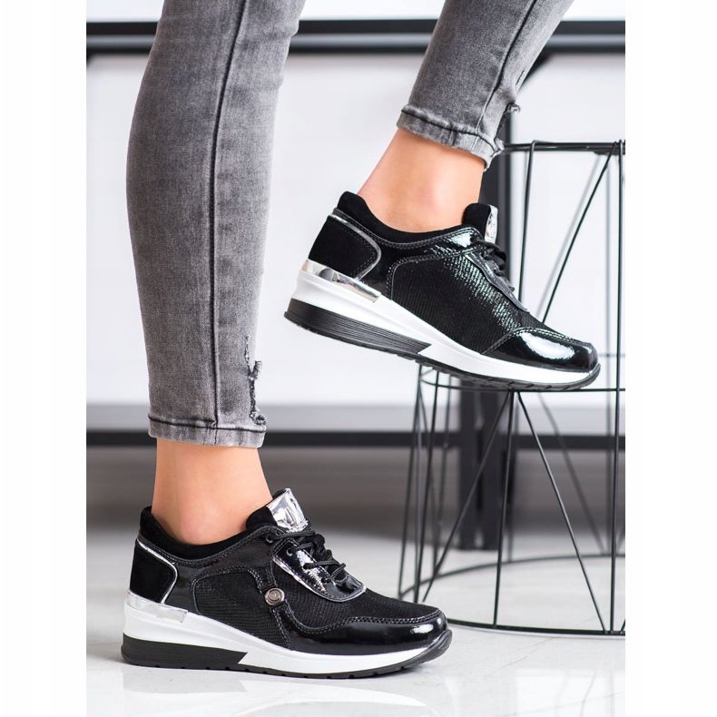 Tênis de couro VINCEZA preto 1