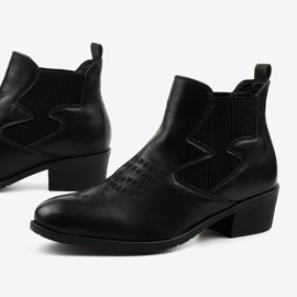 Botas de cowboy pretas baixas da Fancyroot preto 1