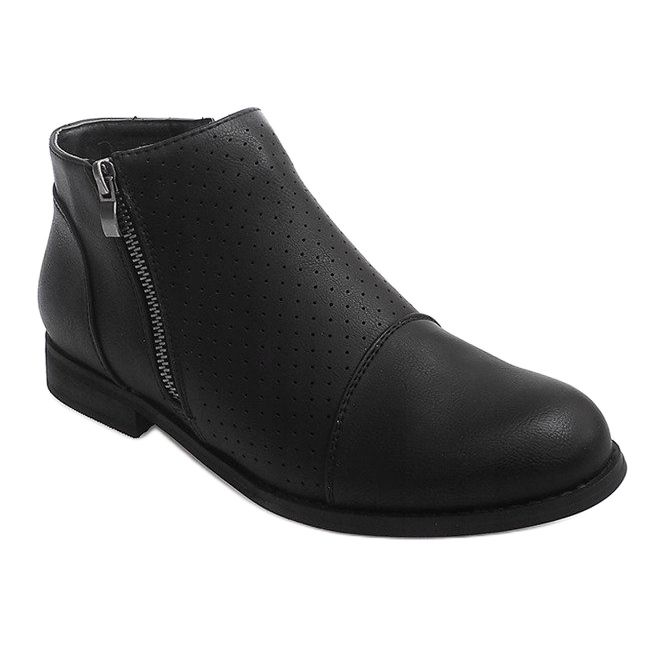 Botas Openwork com zíper H197 Preto 2