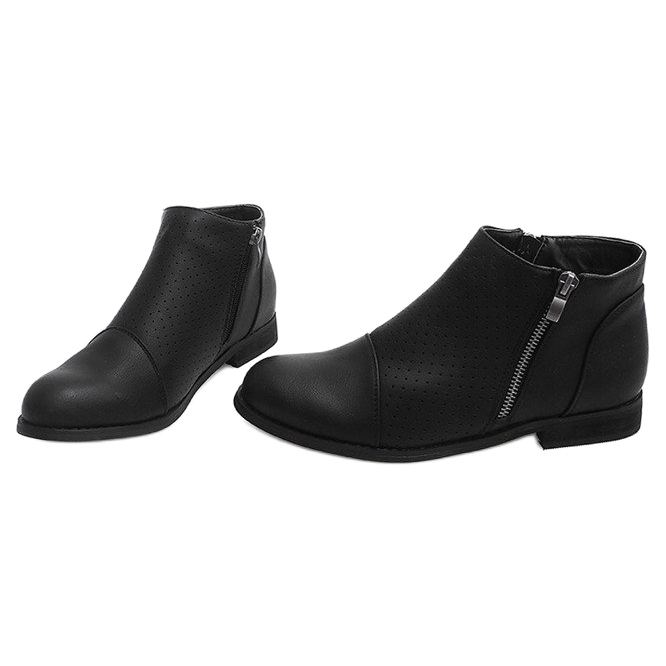 Botas Openwork com zíper H197 Preto 1