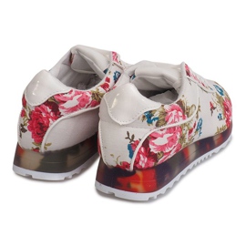 Tênis esportivos com flores BL282 branco multicolorido 1