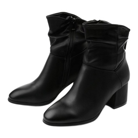 Botins de couro ecológico Rhodes pretos com zíper 2