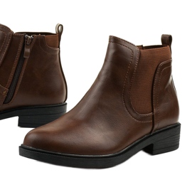 Botas de cano baixo de couro marrom Merriva castanho 1