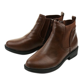 Botas de cano baixo de couro marrom Merriva 2