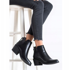 Kayla Botas confortáveis ​​de couro ecológico preto 1