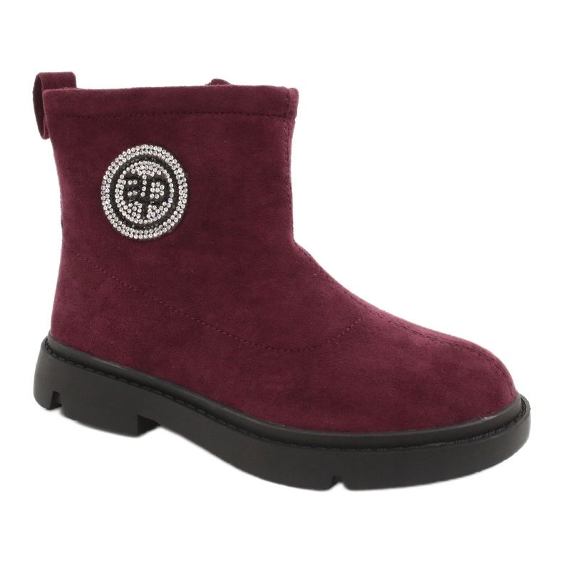 Apawwa Botas aquecidas infantis Burgundy Alvin preto vermelho 2
