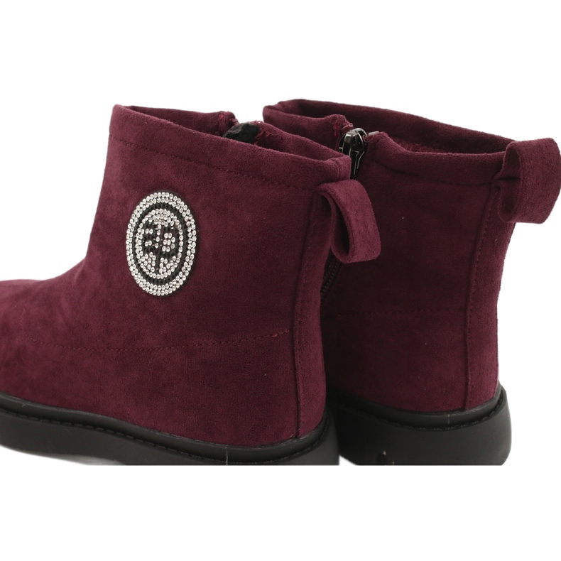 Apawwa Botas aquecidas infantis Burgundy Alvin preto vermelho 5