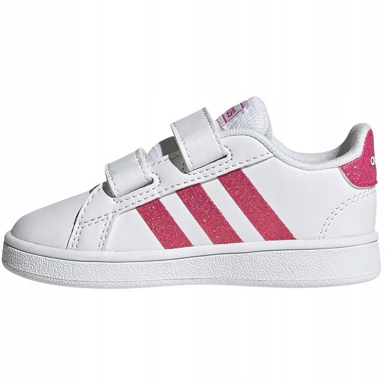 Sapatos para meninas adidas Grand Court branco e rosa EG3815 1