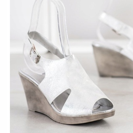 SHELOVET Sandálias Silver Wedge prata 1