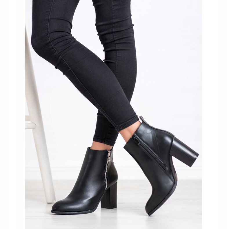Cm Paris Botas clássicas com zíper decorativo preto 1