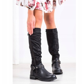 SHELOVET Botas Com Cinto Decorativo preto 1