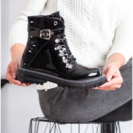 SDS Trappers lacados elegantes preto 2