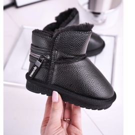 Apawwa Botas infantis pretas quentes para neve Let It Snow preto 2 Apawwa Botas infantis pretas quentes para neve Let It Snow preto 2