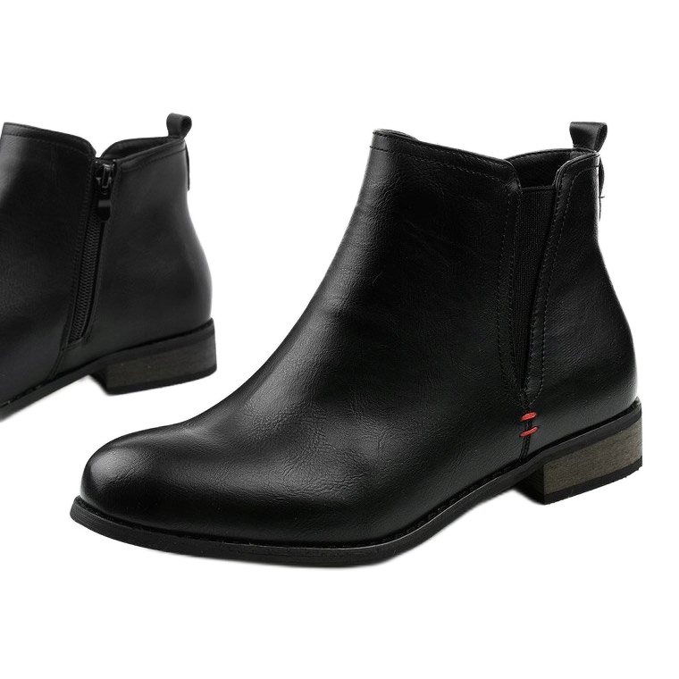 Botas pretas isoladas com zíper Simplegleam preto 1