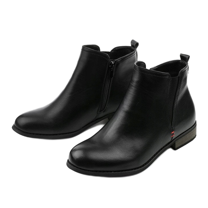 Botas pretas isoladas com zíper Simplegleam preto 2