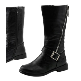 Botas isoladas infantis para meninas de Fevamo preto 1