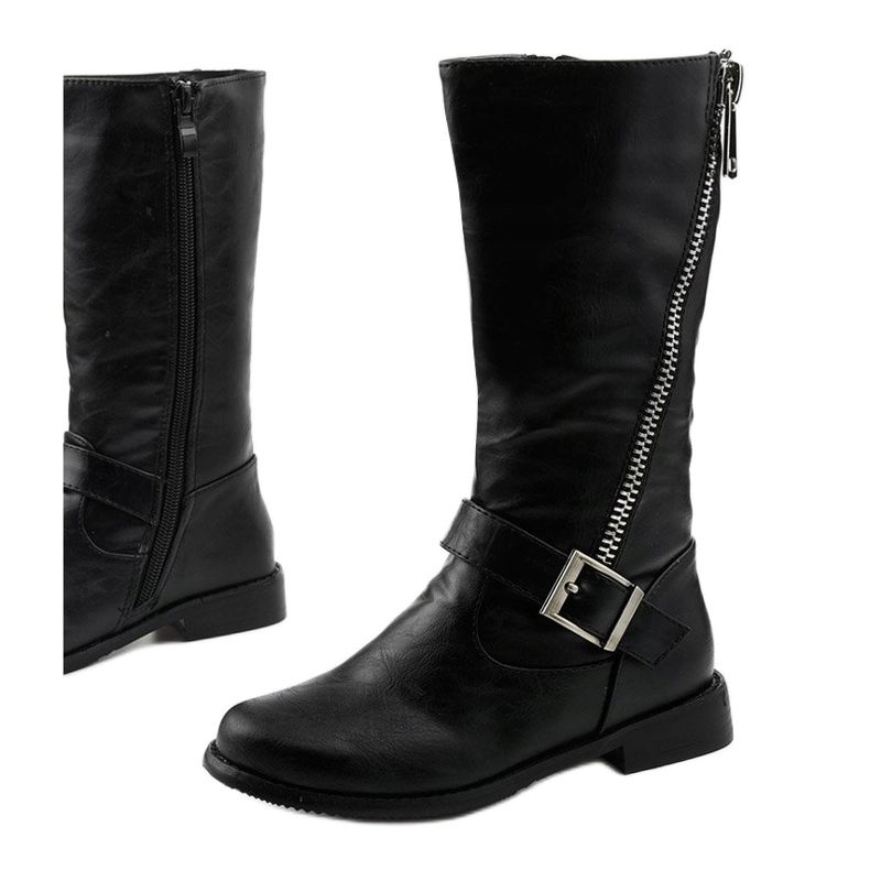 Botas isoladas infantis para meninas de Fevamo preto 1