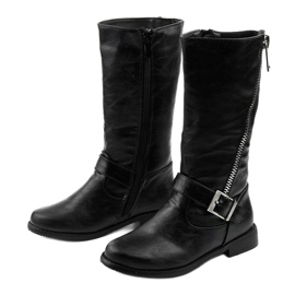 Botas isoladas infantis para meninas de Fevamo preto 2