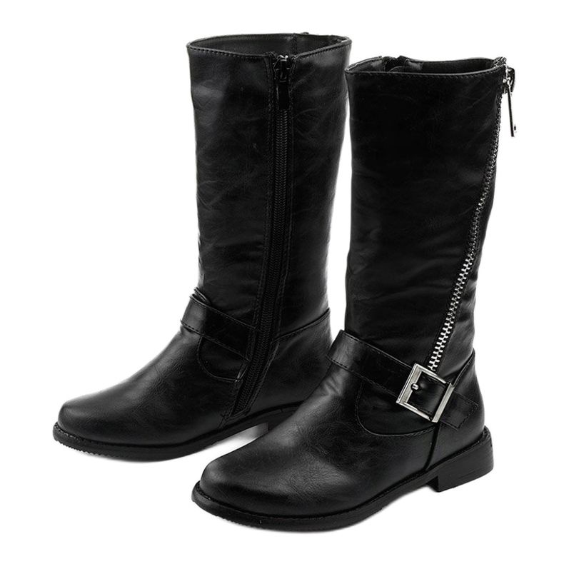 Botas isoladas infantis para meninas de Fevamo preto 2