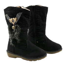 Botas isoladas Eilris infantis para meninas preto 2