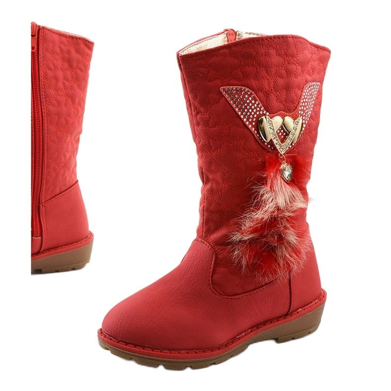 Botas isoladas Eilris infantis para meninas vermelho 1