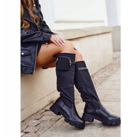 PS1 Botas femininas Black Remy com rim preto 1 PS1 Botas femininas Black Remy com rim preto 1