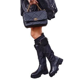 PS1 Botas femininas Black Remy com rim preto 2 PS1 Botas femininas Black Remy com rim preto 2