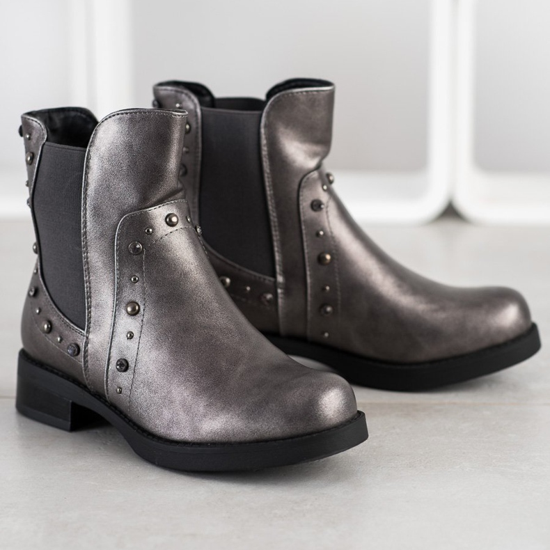 Bestelle Botas com jatos castanho prata 1