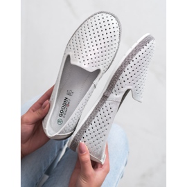 Goodin Senhores de Couro Openwork branco prata 2