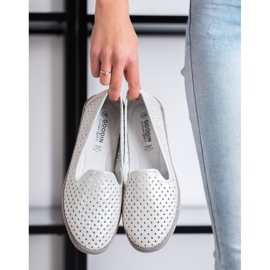 Goodin Senhores de Couro Openwork branco prata 1 Goodin Senhores de Couro Openwork branco prata 1