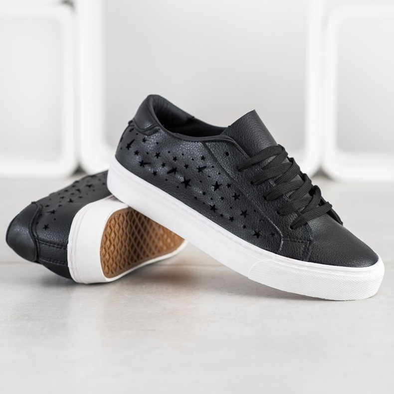 J. Star Tênis baixo com estrelas preto 1