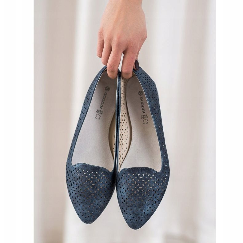 Goodin Bailarinas com efeito holo azul marinho azul 2