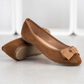 Clowse Bailarinas elegantes com um arco castanho 1