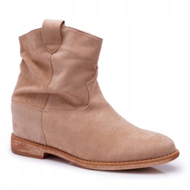 MSMG Botas femininas tornozelo bege Ellen 4