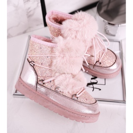 FRROCK Botas de neve infantil com pelo rosa prata 1 FRROCK Botas de neve infantil com pelo rosa prata 1