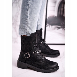 Botas pretas de camurça Augusta preta com corrente preto 1