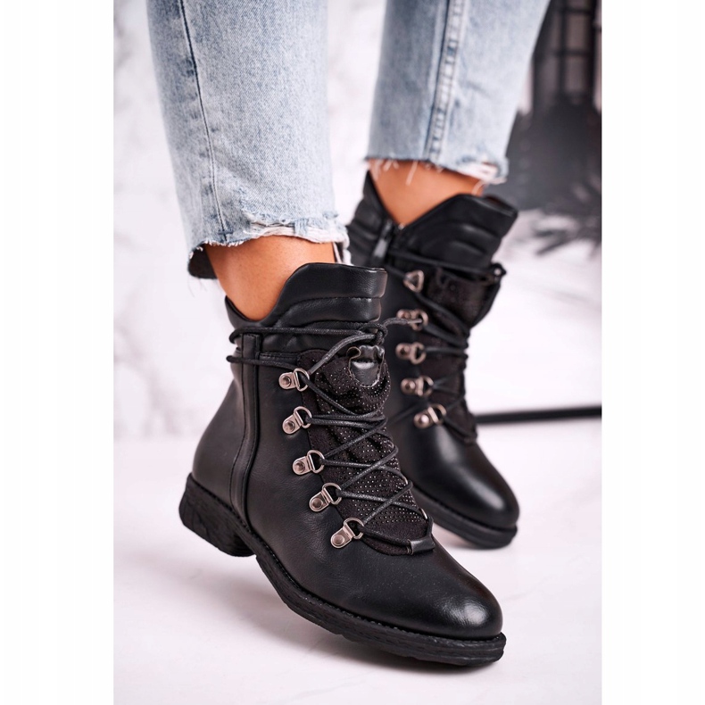 Botas quentes femininas pretas com zircônia cúbica Gisele preto 1 Botas quentes femininas pretas com zircônia cúbica Gisele preto 1