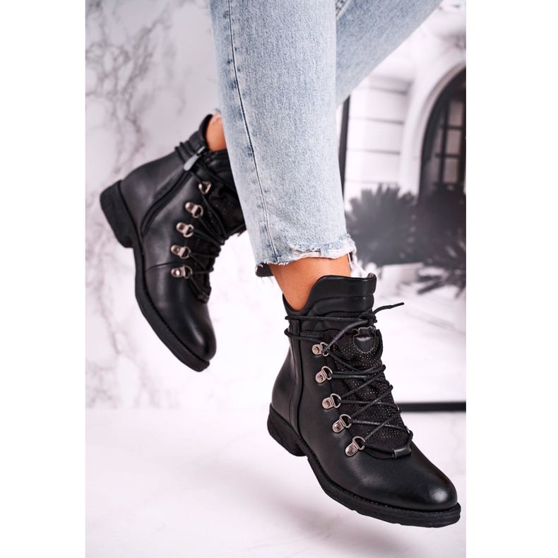 Botas quentes femininas pretas com zircônia cúbica Gisele preto 2 Botas quentes femininas pretas com zircônia cúbica Gisele preto 2