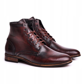 KENT Botas masculinas com botas de couro marrom Bruno 1