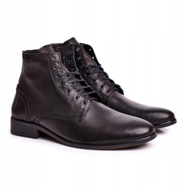 KENT Botas de couro masculinas Black Bruno preto 1
