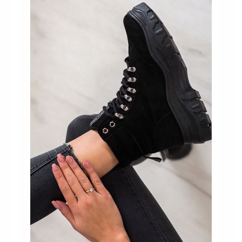 SHELOVET Black Fashion Trappers preto 2