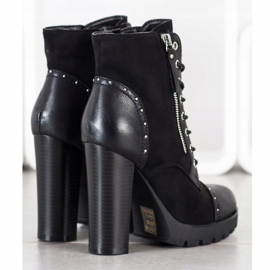 Kayla Botas de pedra de salto alto preto 2