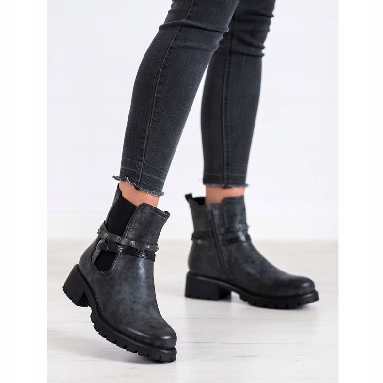 Super Me Trabalhadores de couro ecológico preto 1